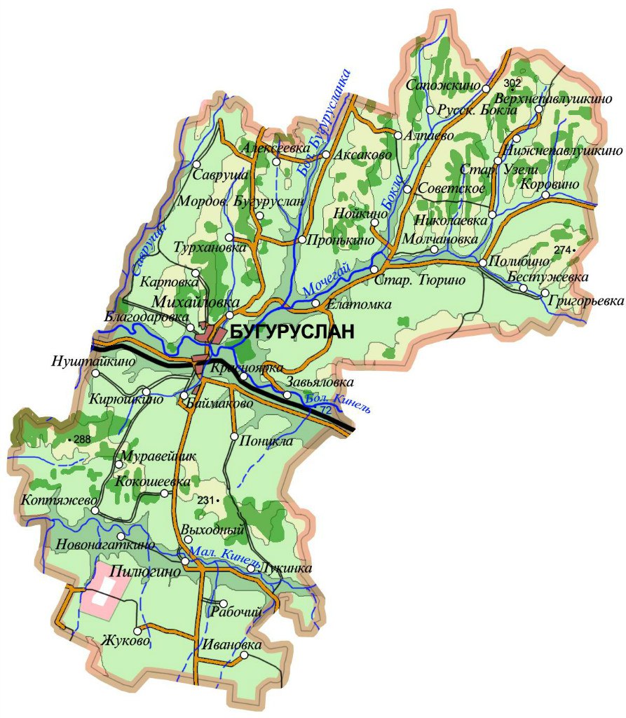 Карта красногвардейского района оренбургской области карта